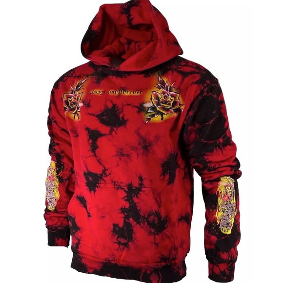 Rebel Saint by Affliction Men's Hoodie Reaper Heavyweight Premium Quality Hood - Picture 5 of 12
